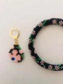 Melike Miyuki Bileklik ve Küpe Seti/Oval Çiçek/Pembe - 3