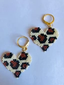 Melike Miyuki  Bileklik ve Küpe Seti/Leo Kalp/Krem Kahve - 3