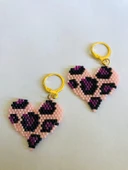 Melike Miyuki Bileklik ve Küpe Seti/Leo Kalp/Pembe - 2