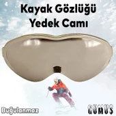 Bellasimo Çerçevesiz Kayak Gözlüğü Camı Lens Değiştirebilir Cam Antifog Güneş Kar Gözlük Camı Gümüş - 1