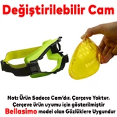 Bellasimo Çerçevesiz Kayak Gözlüğü Camı Lens Değiştirebilir Cam Antifog Güneş Kar Gözlük Camı Sarı - 2