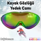Bellasimo Çerçevesiz Kayak Gözlüğü Camı Lens Değiştirebilir Cam Antifog Güneş Kar Gözlük Camı Gökkuşağı - 1