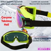 Bellasimo Çerçevesiz Kayak Gözlüğü Camı Lens Değiştirebilir Cam Antifog Güneş Kar Gözlük Camı Gökkuşağı - 3