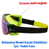 Bellasimo Çerçevesiz Kayak Gözlüğü Camı Lens Değiştirebilir Cam Antifog Güneş Kar Gözlük Camı Gökkuşağı - 7