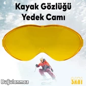 Bellasimo Çerçevesiz Kayak Gözlüğü Camı Lens Değiştirebilir Cam Antifog Güneş Kar Gözlük Camı Sarı - 1