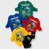 Minecraft Gri Renkli Erkek Çocuk Giyim Seti - 5