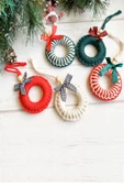 5 Adet Handmade Renkli Yılbaşı Ağaç Süsü - Yılbaşı Süsü - Christmas Decor thumbnail 2