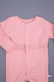Babyhola Organik %100 Pamuk Kız Bebek Yenidoğan Tulum Zıbın Battaniye 8'li Dantelli Set 0-3 ay Hediyelik Hastane Çıkışı 1905 - 4