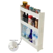 Motek Çok Amaçlı Tekerlekli Mutfak, Banyo Rafı Organizer SR-03 - 4