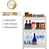 Motek Çok Amaçlı Tekerlekli Mutfak, Banyo Rafı Organizer SR-03 - 3