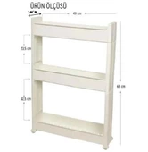 Motek Çok Amaçlı Tekerlekli Mutfak, Banyo Rafı Organizer SR-03 - 7