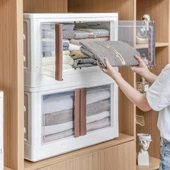 Piev Emayhome Çok Amaçlı Kapaklı Portatif İstiflenebilir Tekerlekli Organizer Dolap 4 Lü Cappuccino - 3