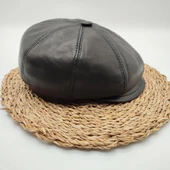 Siyah Renk Erkek Deri Kasket thumbnail 3