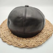 Siyah Renk Erkek Deri Kasket thumbnail 4