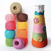 Jütburada Kırmızı Jüt İplik 5 Adet 500 Gram Hasır İp Kırnap İp Doğal İp Çuval İp - 3