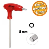 Eltos Allen Alyan 2 Uçlu T Tipi Anahtar altıgen Köşeli Somun Vida Sıkma Sökme 8 mm ETA008 - 1