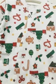Ladybirds Unisex Bebek Yılbaşı Konsept Desenli Uzun Kollu 2'li Patikli Tulum - 3