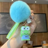 Sevimli Kurbağa Pon Ponlu Silikon Anahtarlık thumbnail 1