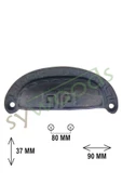 Pirinç döküm çizgi desenli tas kulp 90 mm - 2
