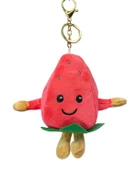 Sevimli Peluş Çilek Anahtarlık Çanta Süsü Fuşya thumbnail 1