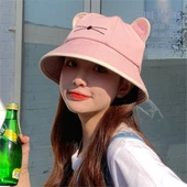 Sevimli Kedi Kova Şapka Pembe - 1