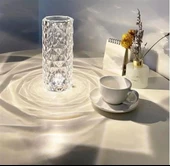 Şarjlı Dokunmatik LED Kristal Diamond Elmas Ambiyans Romantik Gül Masa Lambası 3 Renkli - 3
