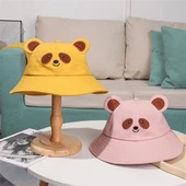 Sevimli Panda Kulaklı Bucket Şapka Sarı - 2