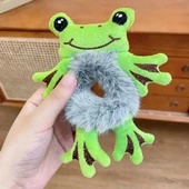 Sevimli Kurbağa Peluş Lastikli Toka - 1