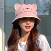 Sevimli Kedi Kova Şapka Pembe - 2