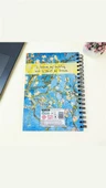 Badem Çiçeği Tasarımlı 23x16Cm Siyah Yaprak Sketch Book - Eskiz Defteri - 1