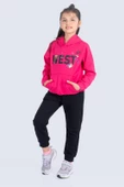 West Kanguru Cepli Kapüşonlu Kız Çocuk 2iplik Eşofman MNK0512 - 4