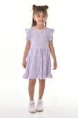 Fırfırlı Kız Çocuk Dokuma Kumaş Tiril Elbise MNK0503 - 8