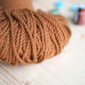 3mm // 2 Büküm // Pamuk Halat İp / KARAMEL thumbnail 2