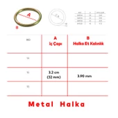 Metal Halka Sarı Renk No:16 Duvar Makrome Anahtarlık Süs Eşya Hobi Malzeme Karabina Aksesuar thumbnail 2