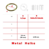Metal Halka Sarı Renk No:18 Duvar Makrome Anahtarlık Süs Eşya Hobi Malzeme Karabina Aksesuar thumbnail 2