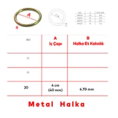 Metal Halka Sarı Renk No:20 Duvar Makrome Anahtarlık Süs Eşya Hobi Malzeme Karabina Aksesuar - 2