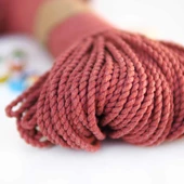 3mm // 2 Büküm // Pamuk Halat İp // KİREMİT thumbnail 2