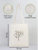 Gedene Zeytin Ağacı Baskılı Doğal Gabardin Bez Çanta - GDN20234001 - 3
