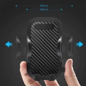 Polham Torpido Üstü ve Ön Cam Teleskopik Araç İçi Telefon Tutucu, Karbon Fiber Telefon Tutucu - 5