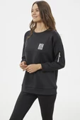 Fermuarlı Rahat Kalıp Sweatshirt - Siyah thumbnail 5