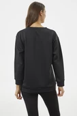 Fermuarlı Rahat Kalıp Sweatshirt - Siyah thumbnail 6