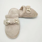 Ayıcık Papyonlu Model Kadın Terlik Krem Renk - 8