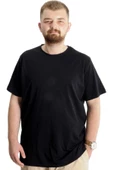 Mode XL Büyük Beden Erkek T-Shirt Basic 20031 Siyah thumbnail 8
