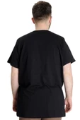 Mode XL Büyük Beden Erkek T-Shirt Basic 20031 Siyah thumbnail 4