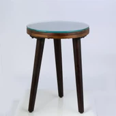 Vitale Toros Otantik Camlı Kenar Sehpa Küçük MS.JG0028 - 1