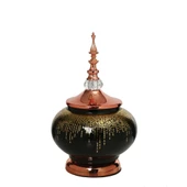 Vitale Amber Bronz Kapaklı Vazo 30 cm AK.JE0021 - 1