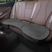 Otom Premium Koruyucu Arka Koltuk Minderi Yüksek Kalite Keten İsofix Uyumlu Ekstra Cepli Füme - 1