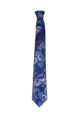 Cengiz İnler Kesik Çizgi Şal Desen Mendilli Mikrofiber Erkek Kravat - 4
