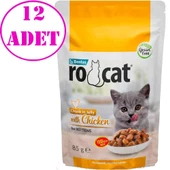 Ro Cat Tavuklu Yavru Kedi Yaş Maması 85 Gr 12 AD - 1