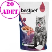 Bestpet Pouch Jelly Kuzu Etli Kedi Yaş Maması 85 Gr 20 AD - 1